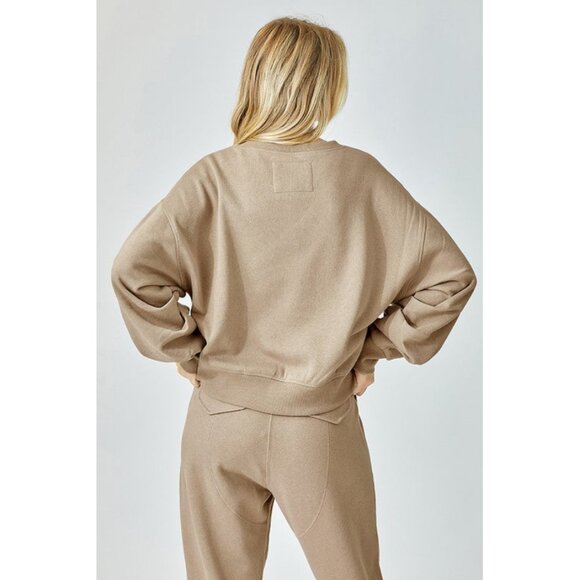 Risen Lounge Line Crop Crew in Sand - Picture 4 of 16